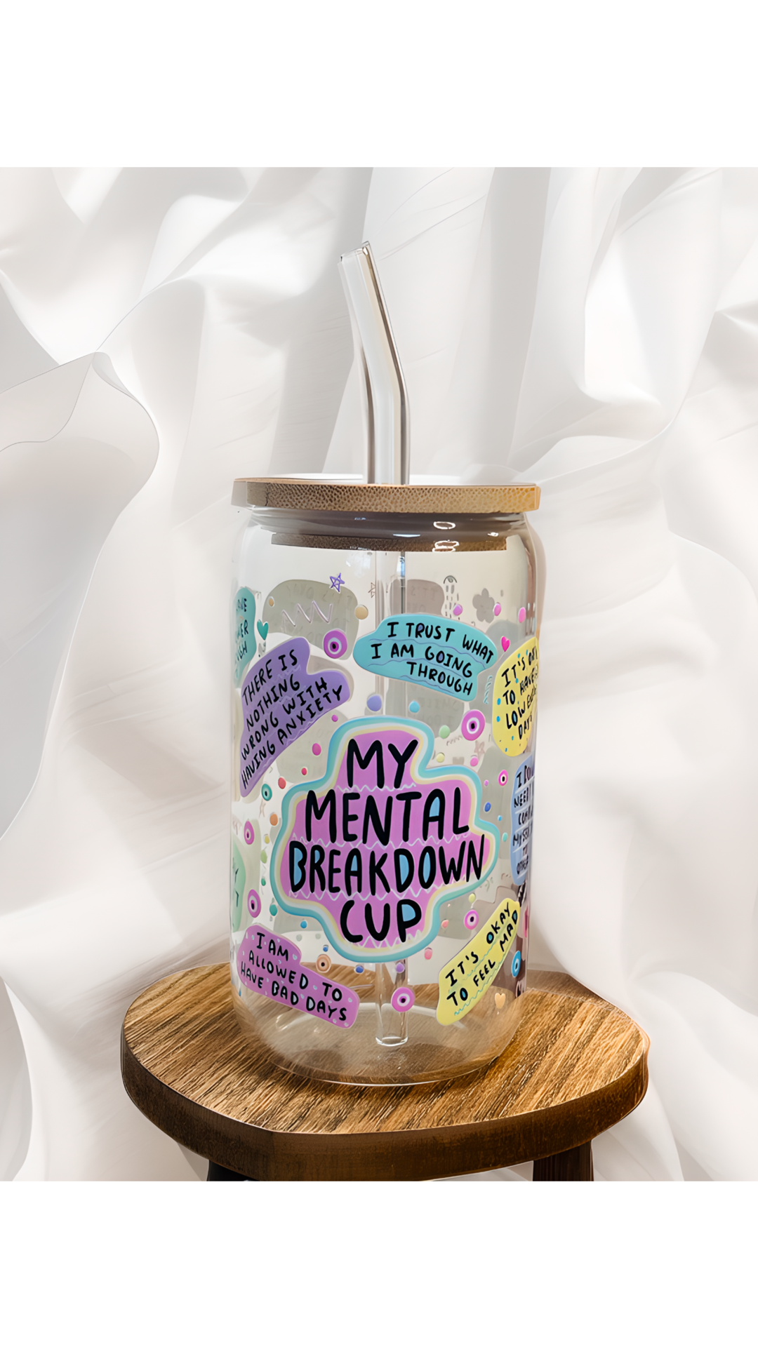 Mental Breakdown Glass Cup